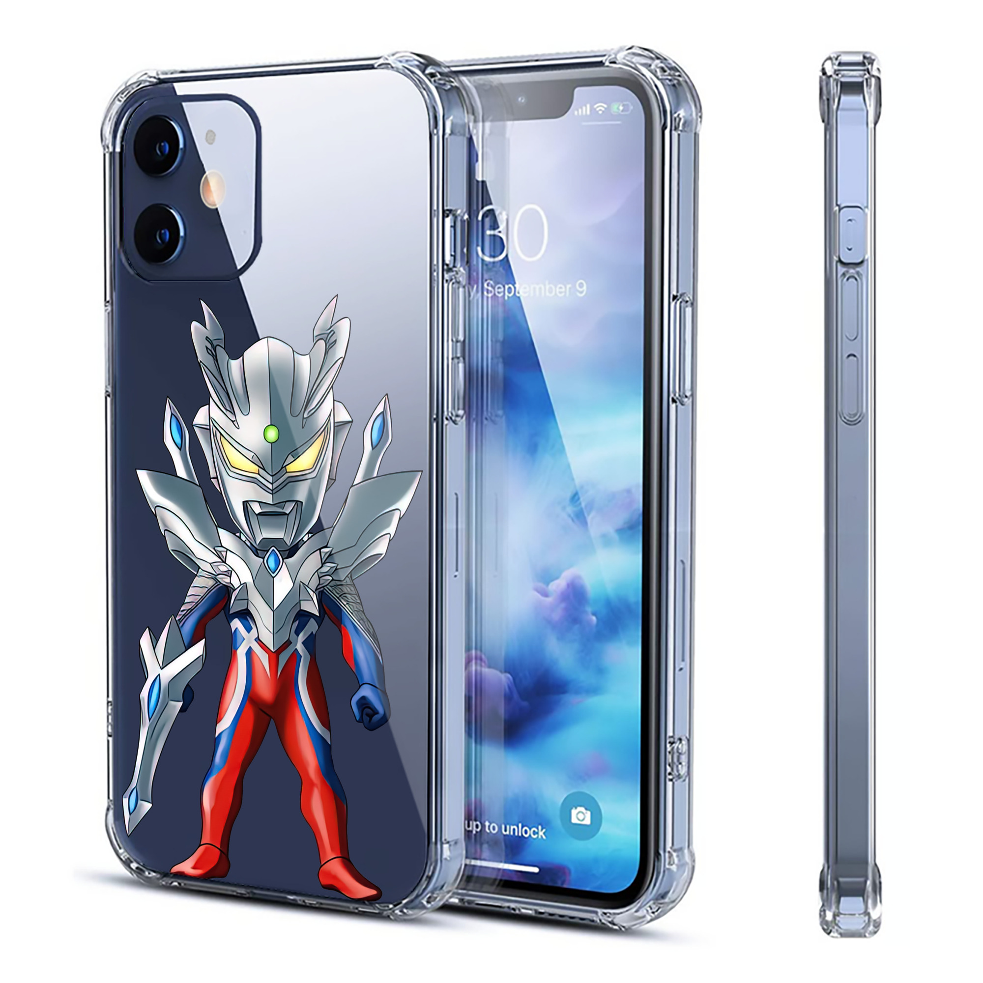 （画像用） ウルトラマン Ultraman 【iPhone 12シリーズ対応】透明スマホケース（クリアソフトケース）